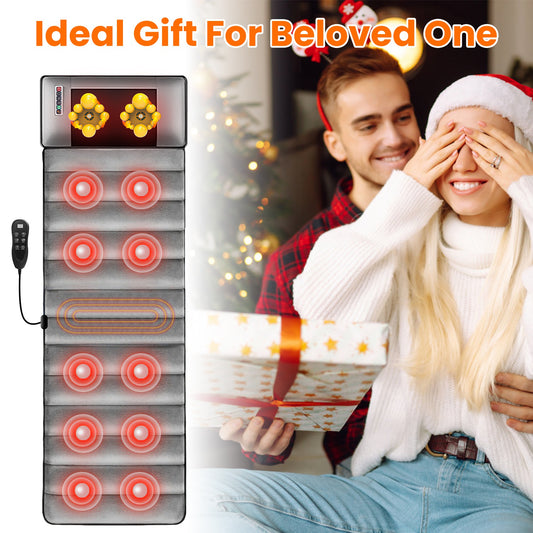 1Set Upgrade Type Full Body Electric Massage Mat With Heat Vibration Massage Pad Cushion Back Massage Mattress Chair Pad With Neck Massage Pillow With 10 Vibration Motors Timer