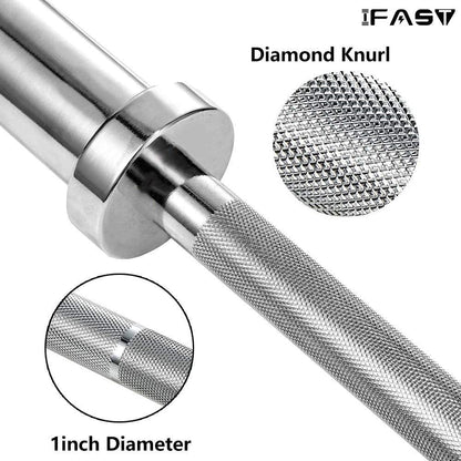 Barbell Rod Suitable For 2 'Olympic' Weight Plates, Home Fitness Weightlifting Bar, 4 Feet Solid Chrome Alloy Weight Rod, Fitness Training Curling Bar