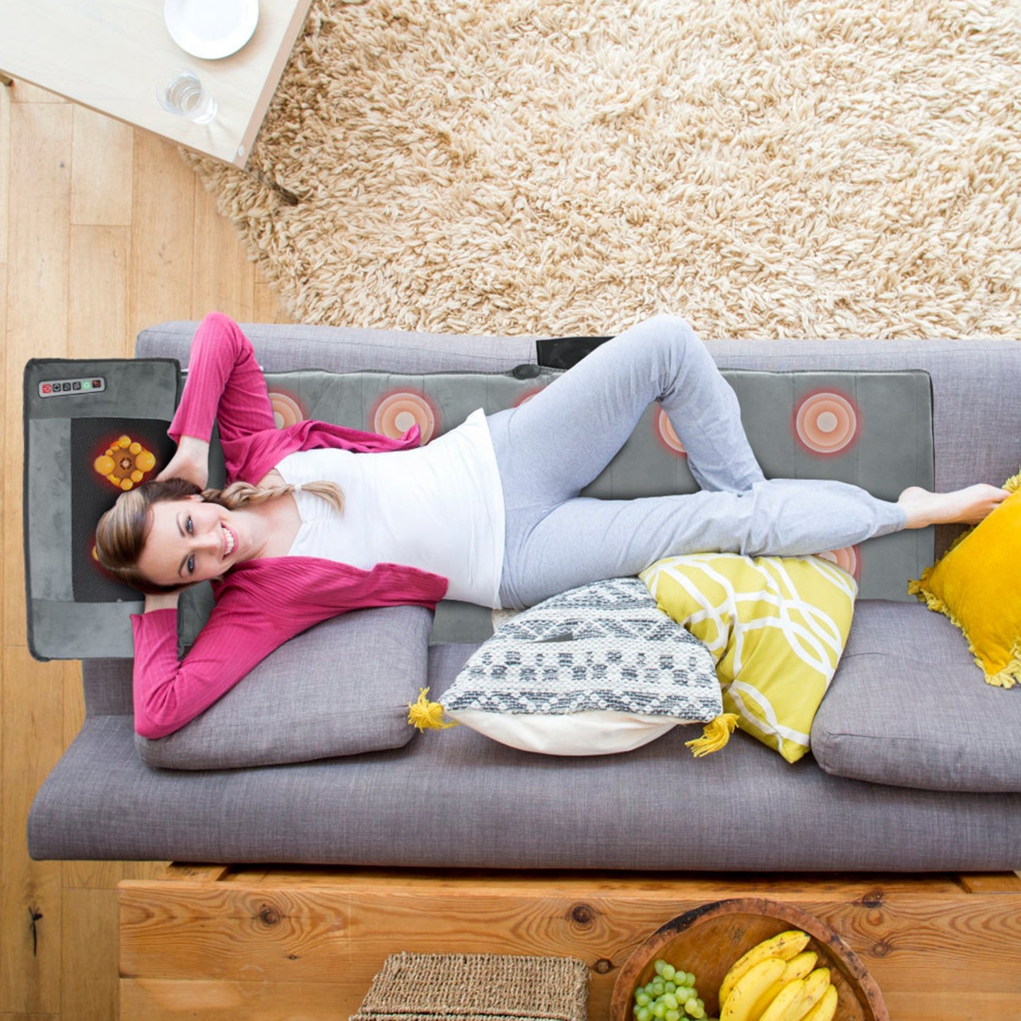 1Set Upgrade Type Full Body Electric Massage Mat With Heat Vibration Massage Pad Cushion Back Massage Mattress Chair Pad With Neck Massage Pillow With 10 Vibration Motors Timer